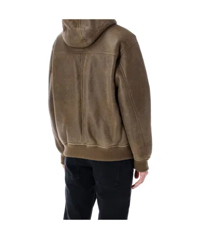 Emporio Armani Lamb Shearling Oversized-fit Blouson In Multi