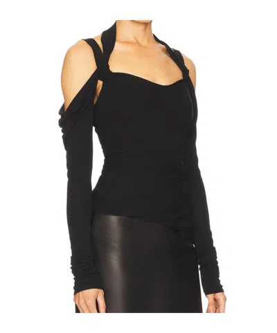Attico Top In Crepe Nero Donna In Black