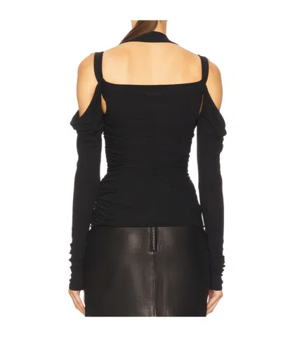 Attico Top In Crepe Nero Donna In Black