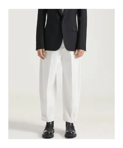 Givenchy White Denim Wide-leg Jeans In White