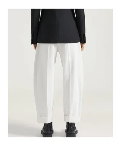 Givenchy White Denim Wide-leg Jeans In White