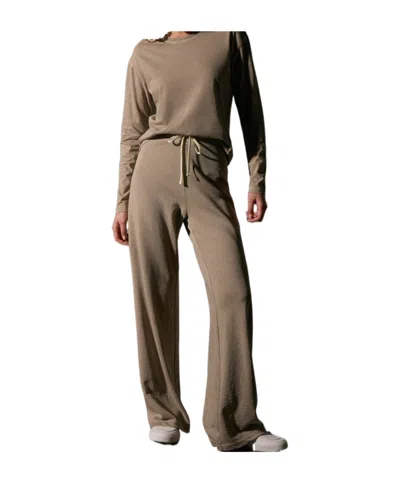 James Perse Crew Neck Sweatshirt In Brown