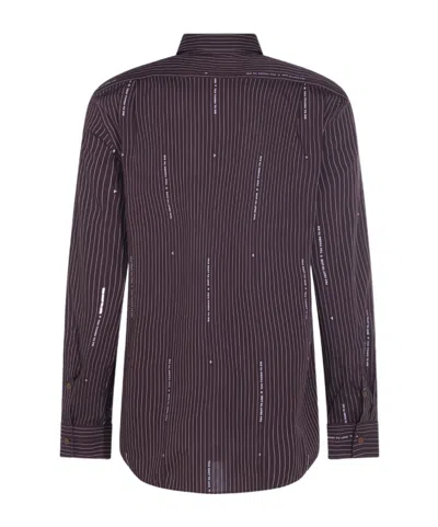 Vivienne Westwood Striped Pattern Button-down Collar Long Sleeves Shirt In Purple