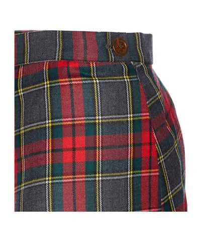 Vivienne Westwood Asymmetric Tartan Midi Skirt In Multi
