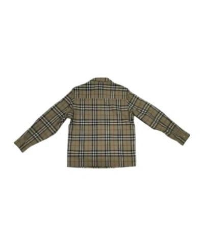 Burberry Check Lapel Shirt Jacket In Brown