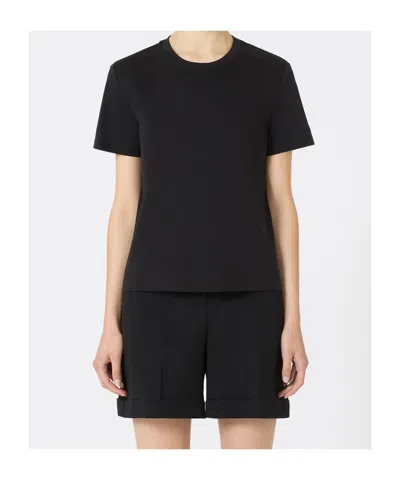 Max Mara Black Cotton T-shirt In Black