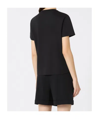 Max Mara Black Cotton T-shirt In Black