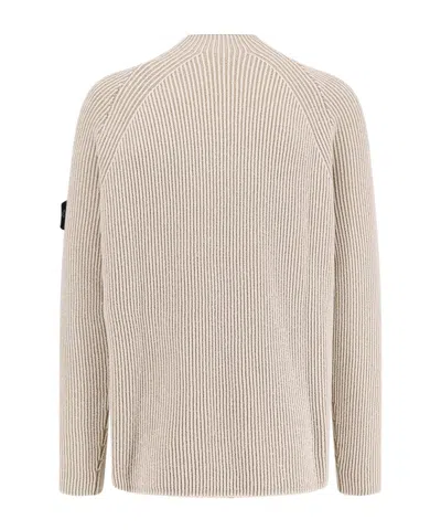 Stone Island Men Certified Virgin Wool And Cotton Sweater In Neutral