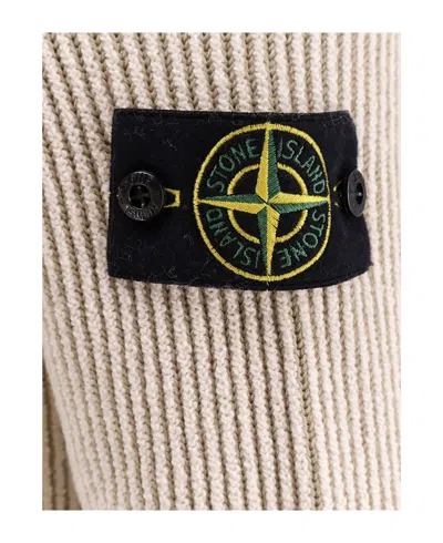 Stone Island Men Certified Virgin Wool And Cotton Sweater In Neutral