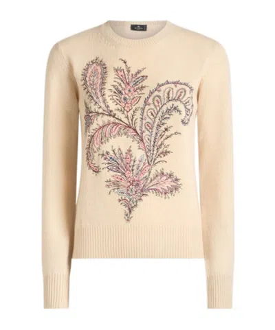 Etro Wool And Cashmere Sweater With Embroidery