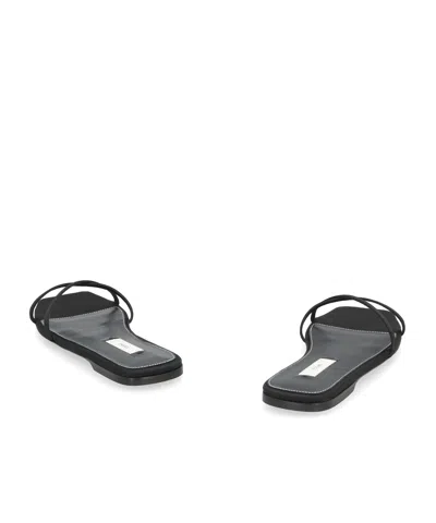 Totême Crossover Strap Square Open Toe Sandals In Black
