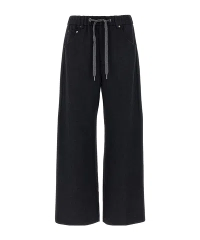 Brunello Cucinelli Wide Leg Flannel Trousers