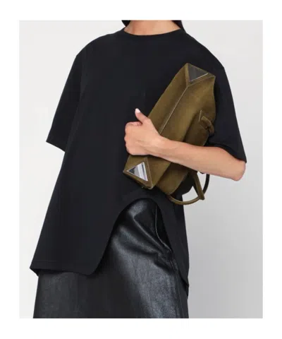 Attico Black Cotton T-shirt In Black