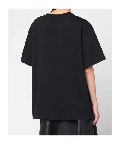 Attico Black Cotton T-shirt In Black
