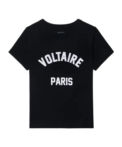 Zadig & Voltaire Alys Voltaire Paris Cotton Graphic T-shirt In Black