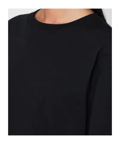 Attico Black Cotton T-shirt In Black