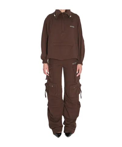 Attico Oversized Blouson With High Collar In Brown