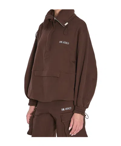 Attico Oversized Blouson With High Collar In Brown