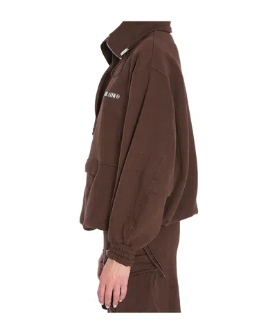 Attico Oversized Blouson With High Collar In Brown