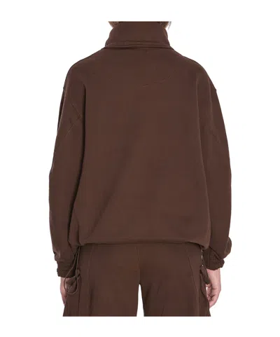 Attico Oversized Blouson With High Collar In Brown