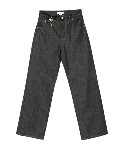 Stella Mccartney Jeans With Key Details Finished In Leather