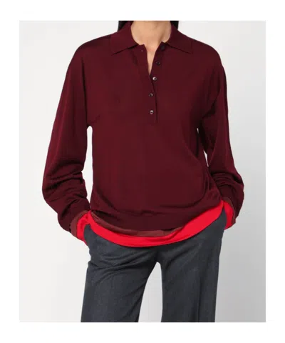 Stella Mccartney Layered Wool Long-sleeved Polo T-shirt