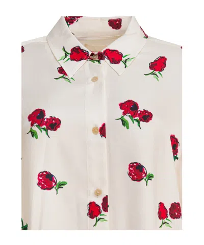Khaite Argo Raspberry-print Shirt In White
