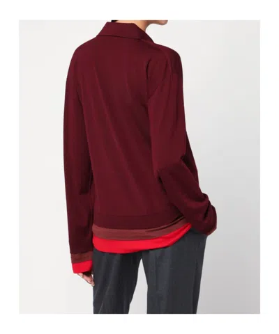 Stella Mccartney Layered Wool Long-sleeved Polo T-shirt