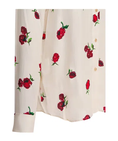 Khaite Argo Raspberry-print Shirt In White