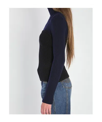 Jean Paul Gaultier Women Ribbed Knit Pullover In Black