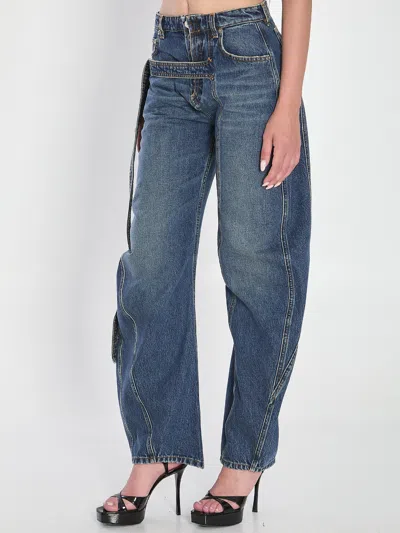 Jean Paul Gaultier Strap Jeans In Denim