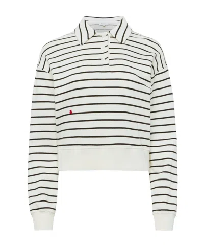 Jw Anderson Striped Polo Shirt In White