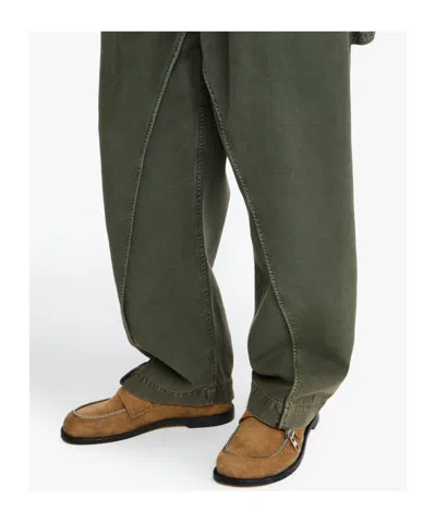Jw Anderson Twisted Seam Trousers Dark Green In Green
