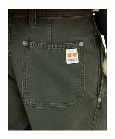Jw Anderson Twisted Seam Trousers Dark Green In Green
