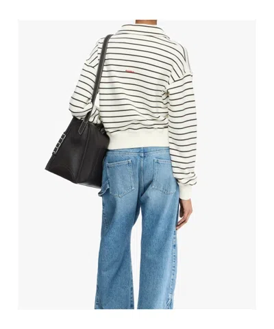 Jw Anderson Striped Polo Shirt In White