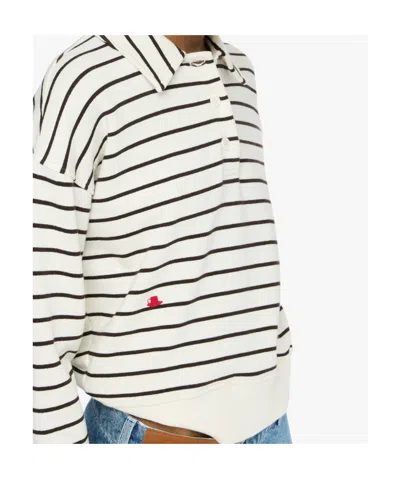 Jw Anderson Striped Polo Shirt In White