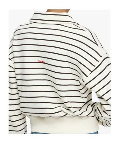 Jw Anderson Striped Polo Shirt In White