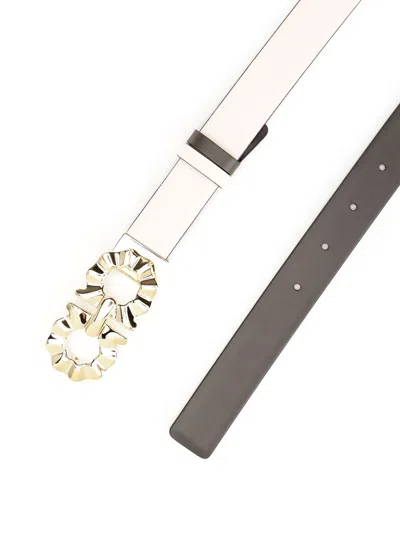 Ferragamo Flower Gancino Reversible And Adjustable Belt 2,5cm