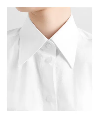 Dolce & Gabbana Cotton Poplin Fitted Button-down Shirt In White