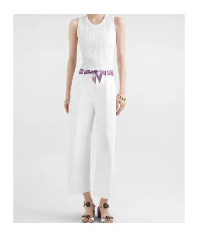 Dolce & Gabbana Ribbed Top In White