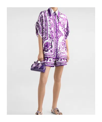 Dolce & Gabbana Drawstring Shorts In Purple