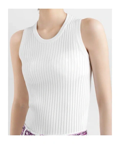 Dolce & Gabbana Ribbed Top In White