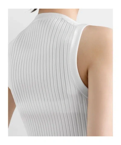 Dolce & Gabbana Ribbed Top In White