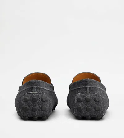 Tod's Almond Toe Leather Loafers With Penny Strap In Blue