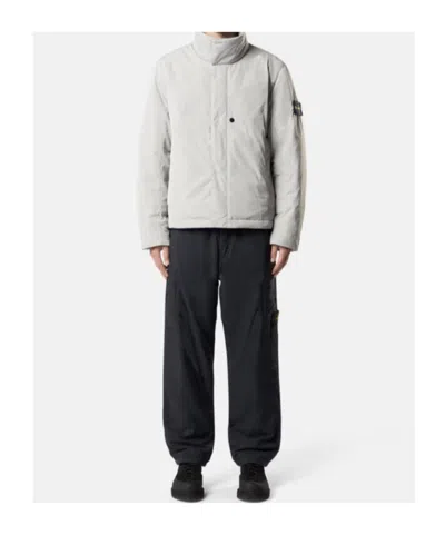 Stone Island Padded Jacket With Anti-drop And Zip Pockets In Gray