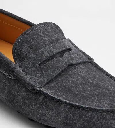 Tod's Almond Toe Leather Loafers With Penny Strap In Blue