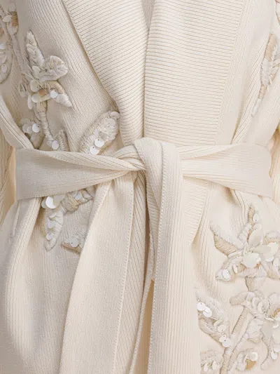 Golden Goose Belted Knitted Cardigan In White