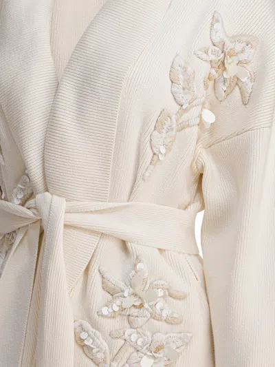 Golden Goose Belted Knitted Cardigan In White