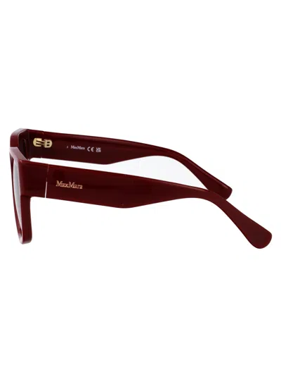 Max Mara Rectangular Sunglasses In Burgundy