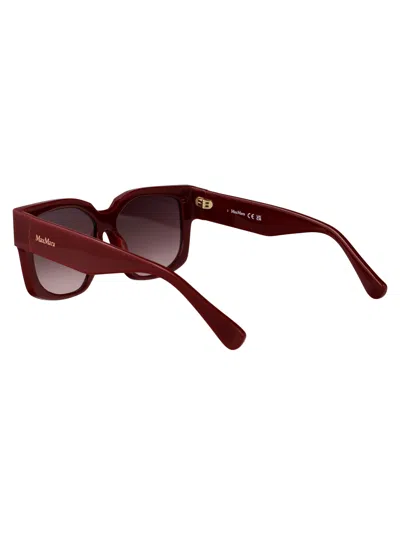 Max Mara Rectangular Sunglasses In Burgundy